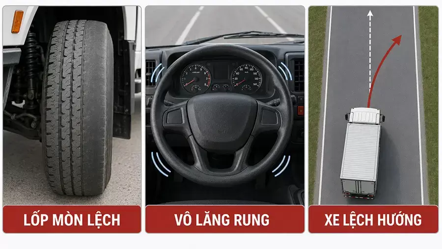 Vô lăng rung và xe lệch hướng cần được kiểm tra sớm