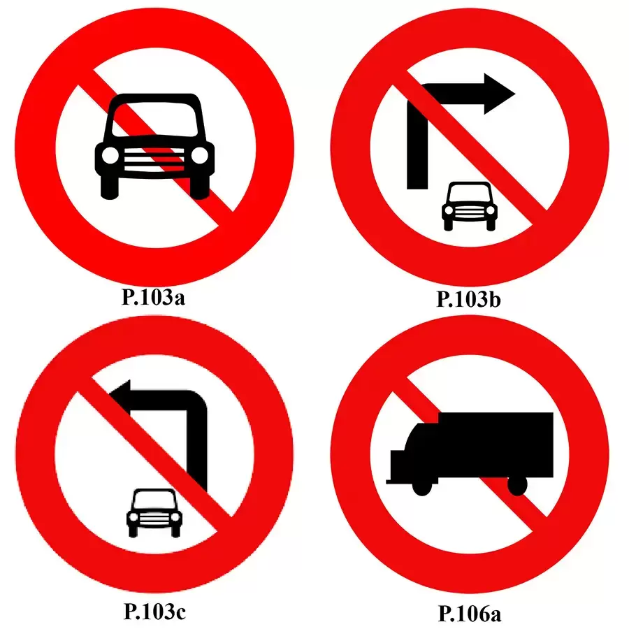 Một số biển cấm ô tô thường gặp trên đường bộ