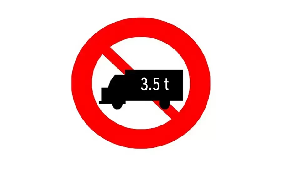 Biển cấm xe tải trên 3.5 tấn