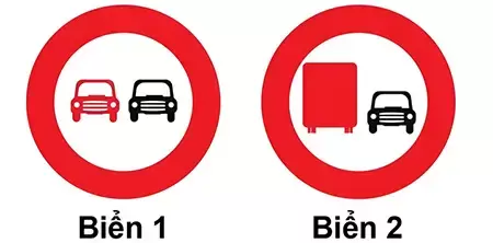 Biển P.125 (trái) và Biển P.126 (phải)