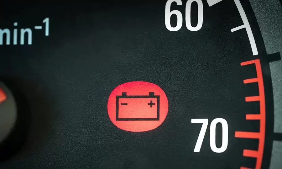 Đèn báo hệ thống ắc quy xe ô tô yếu