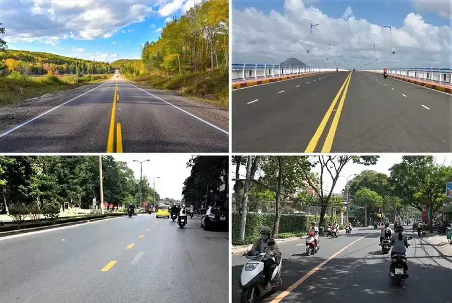 Các loại vạch kẻ đường màu vàng