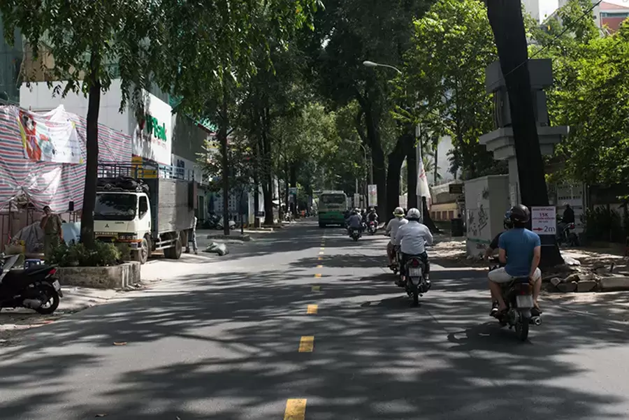 Vạch vàng đơn nét đứt