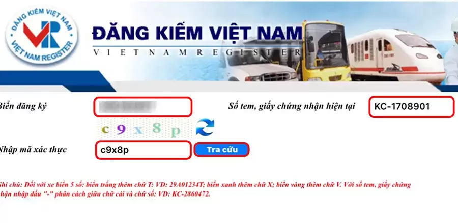 Tra cứu phạt nguội ô tô bằng website Cục Đăng kiểm Việt Nam