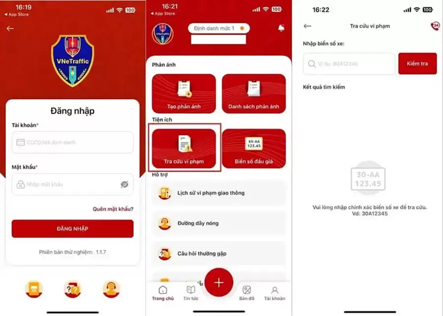 Tra cứu phạt nguội qua ứng dụng di động giúp xác định lỗi vi phạm
