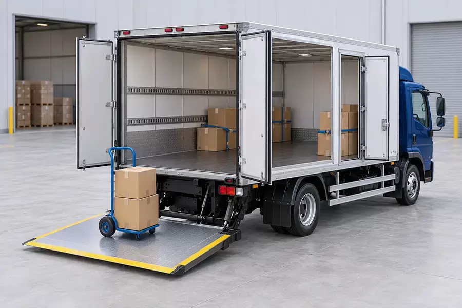 Cửa thùng và thiết bị hỗ trợ giúp rút ngắn thời gian bốc dỡ