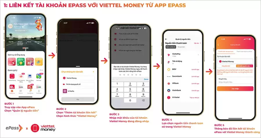 Liên kết tài khoản ePass với Viettel Money từ App ePass