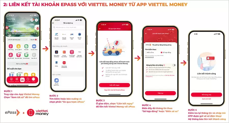 Liên kết tài khoản ePass với Viettel Money từ App Viettel Money