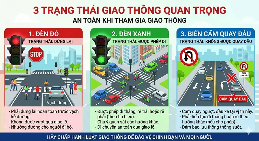 Khi nào được quay đầu tại đèn rẽ trái