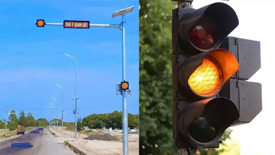 Phân biệt đèn vàng sáng liên tục và đèn vàng nhấp nháy