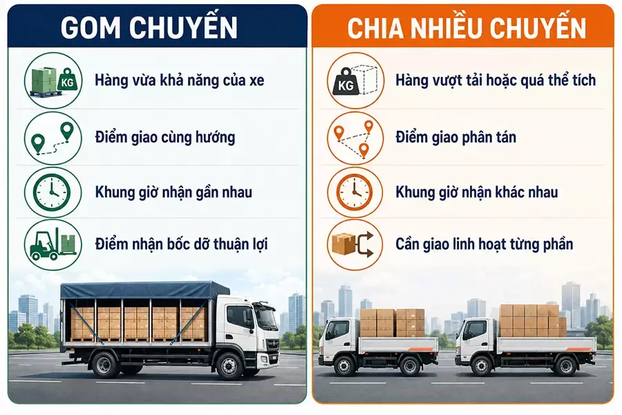 So sánh nhanh điều kiện phù hợp của hai phương án