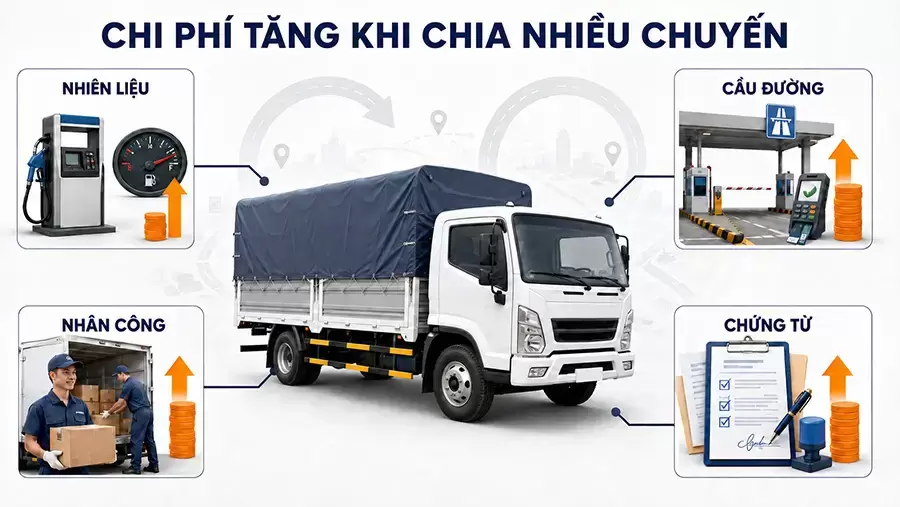 Nhiều lượt vận chuyển làm tăng chi phí và công việc quản lý