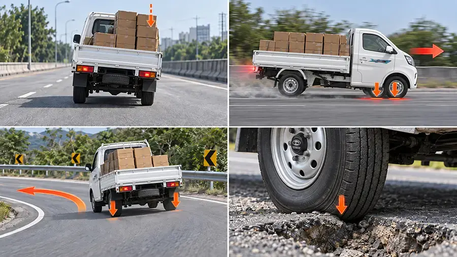Tải lệch và vận hành gấp làm lốp xuống cấp nhanh hơn
