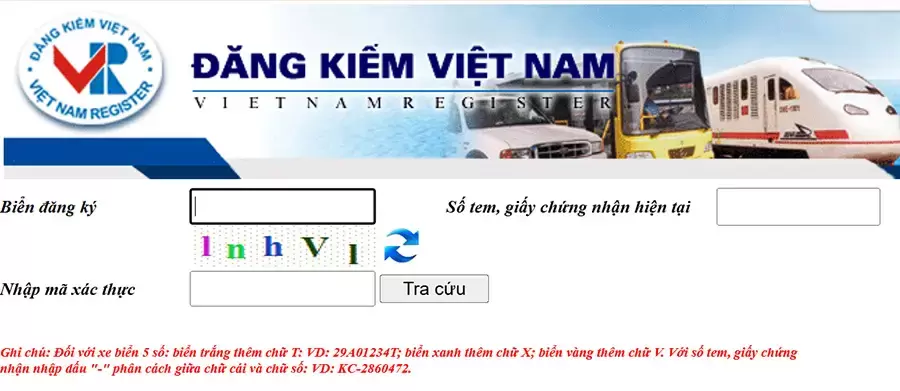 Kiểm tra phạt nguội ô tô qua website Cục Đăng kiểm