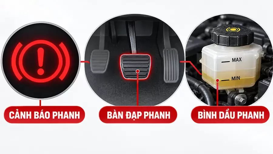 Đèn phanh cần được kiểm tra sau khi nhả phanh đỗ