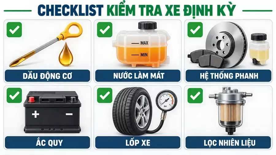 Kiểm tra định kỳ giúp phát hiện bất thường trên xe từ sớm