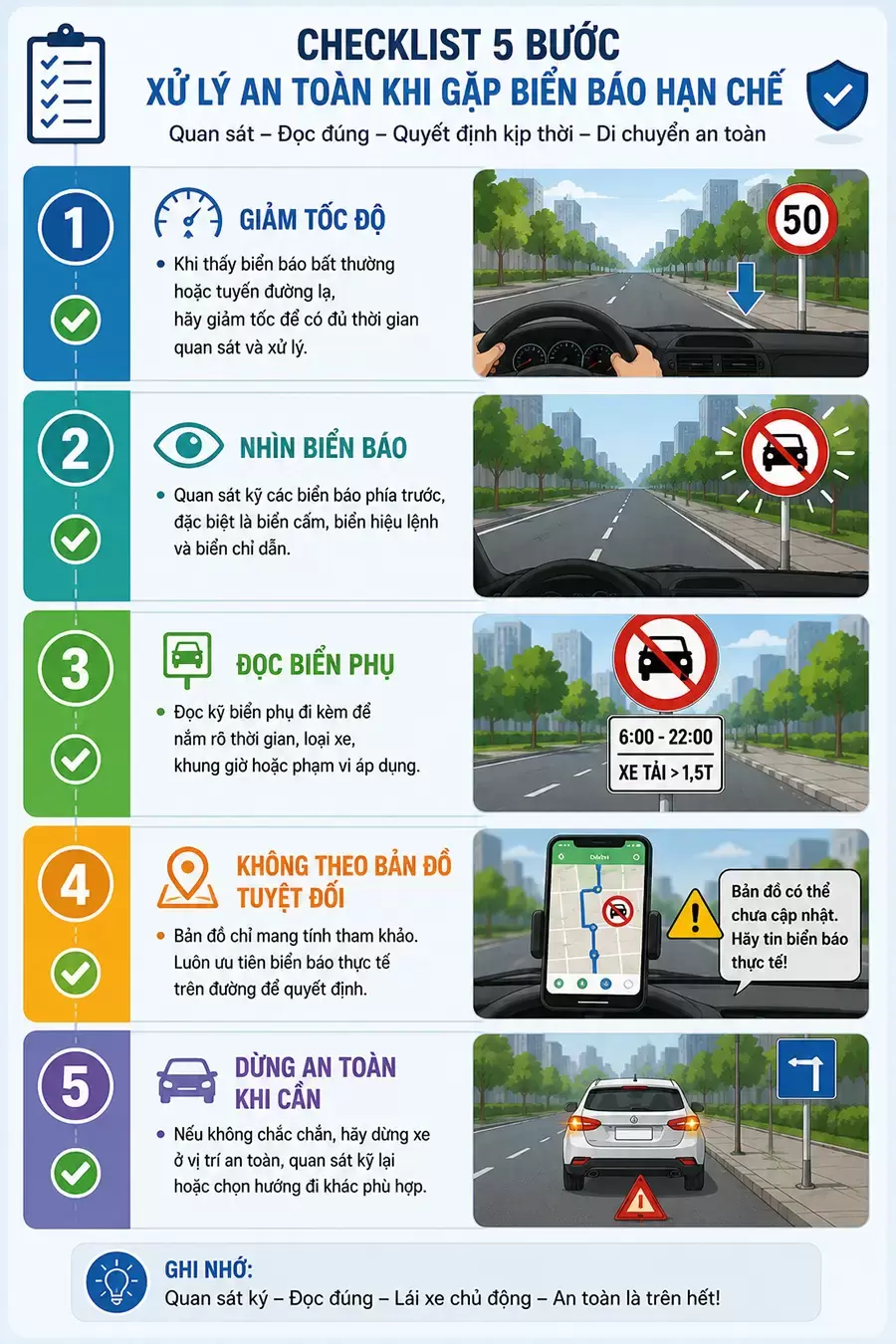 Checklist tránh lỗi đi vào đường 1 chiều ô tô