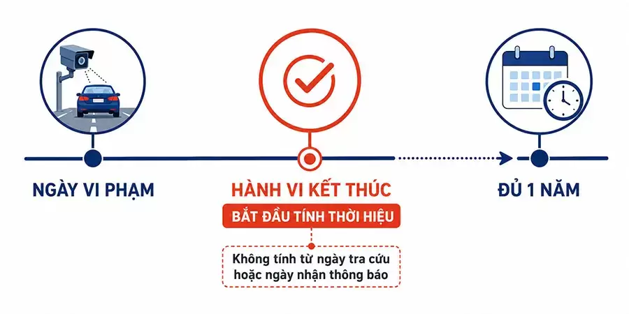 Mốc 1 năm thường được xem xét từ khi hành vi vi phạm kết thúc