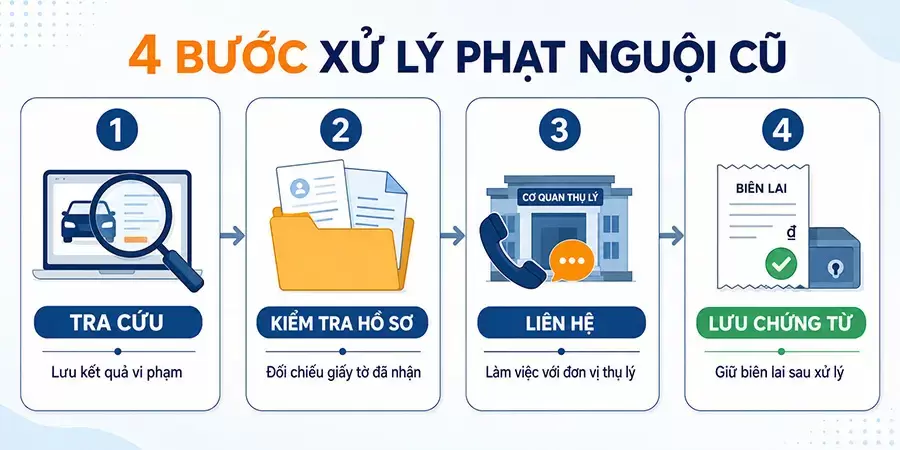 Bốn bước xử lý lỗi phạt nguội cũ vẫn còn trên hệ thống
