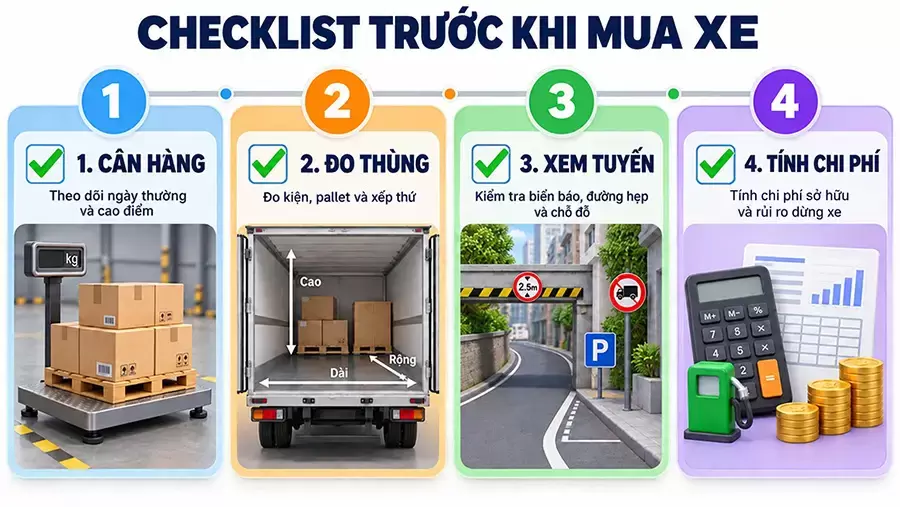 Bốn bước kiểm tra trước khi đầu tư xe chở hàng