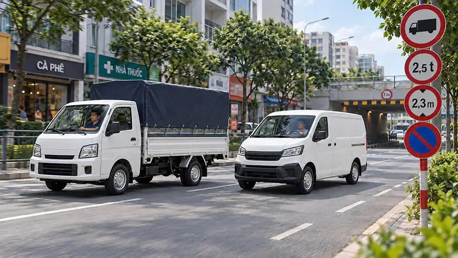 Đối chiếu loại xe với tuyến đường và điểm giao hàng