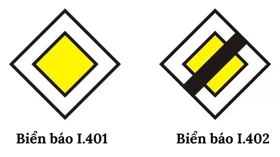 Biển báo I.401 và I.402