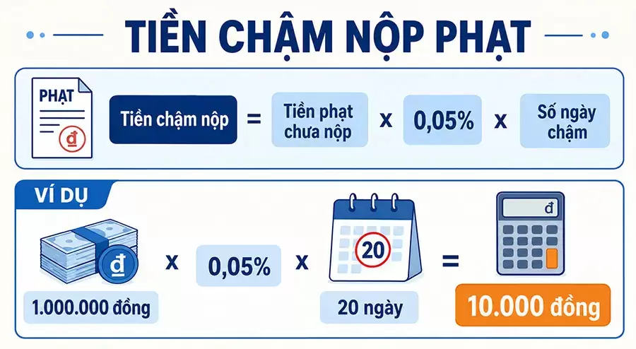 Cách tính tiền chậm nộp phạt lỗi chạy quá tốc độ