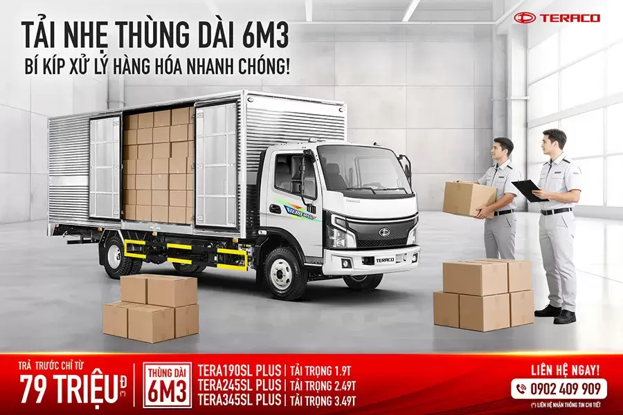 Vận tải hàng hóa nhanh chóng với tải nhẹ thùng dài Tera345SL Plus