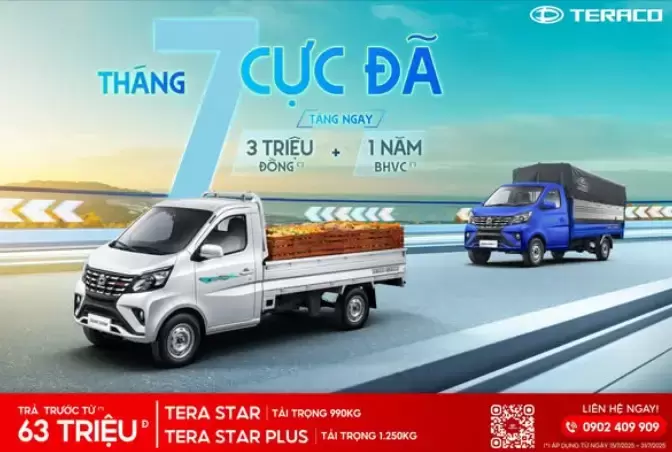 Tera Star & Tera Star Plus – Thùng dài nhất phân khúc – Siêu tiết kiệm nhiên liệu