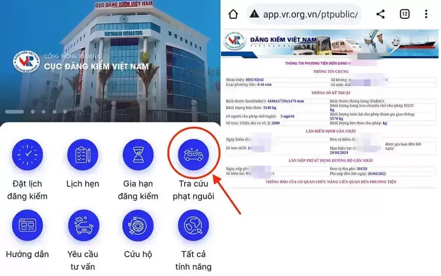 Kiểm tra cảnh báo phạt nguội trước khi đăng kiểm xe