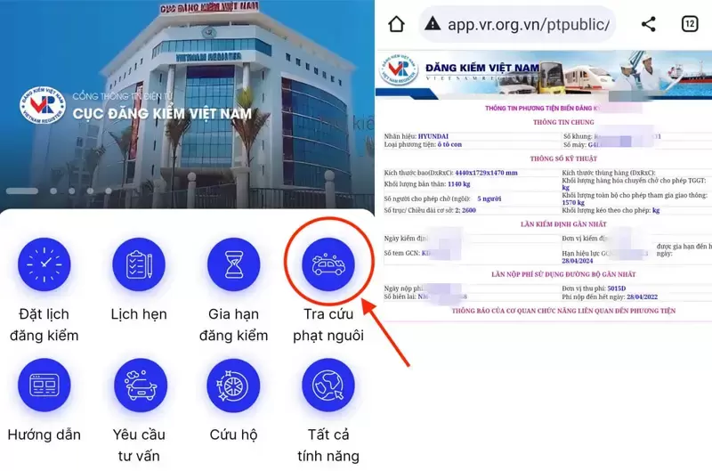 Hướng dẫn cách tra cứu phạt nguội Cục Đăng Kiểm Việt Nam