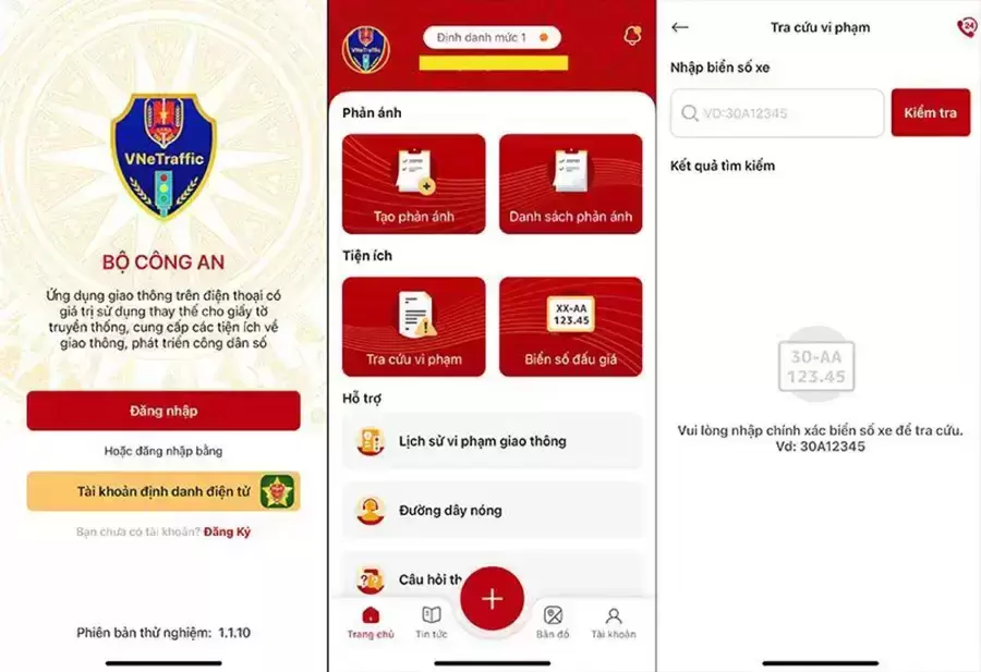Tra cứu phạt nguội qua ứng dụng VNeTraffic