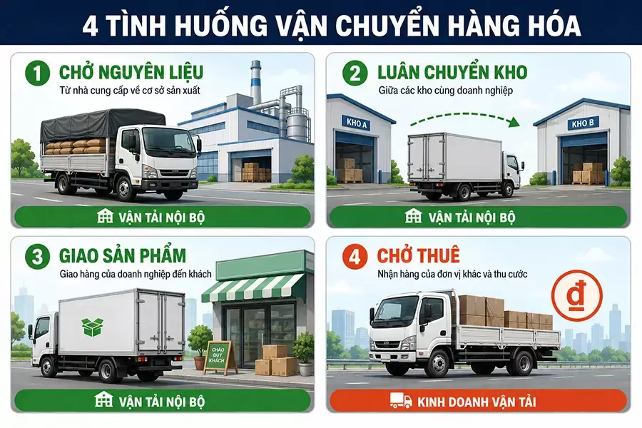 Những loại hàng hóa xe nội bộ được phép vận chuyển