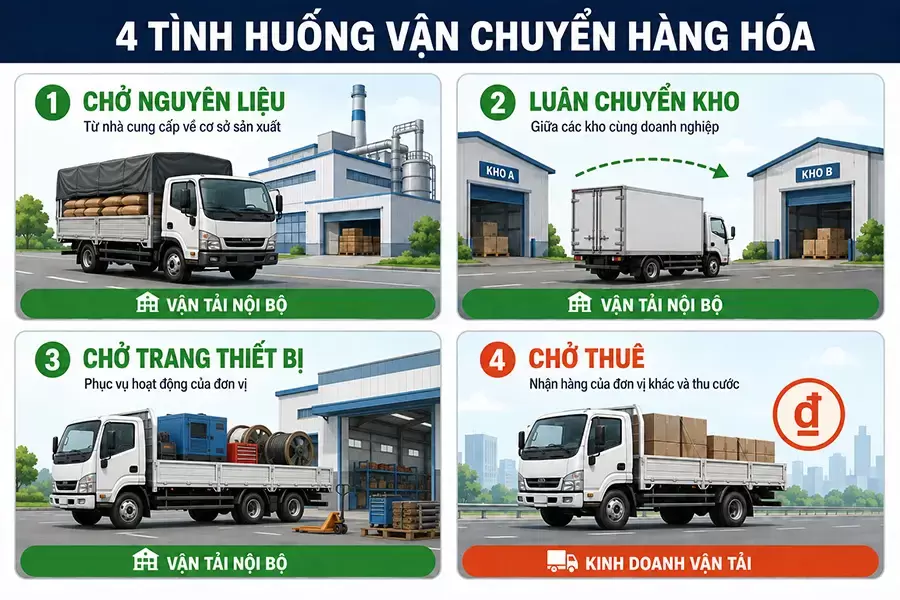 Những loại hàng hóa xe nội bộ được phép vận chuyển