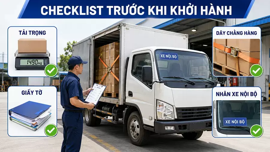 Các hạng mục cần kiểm tra trước khi xe nội bộ xuất phát
