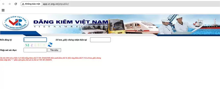 Tra cứu trên hệ thống Cục Đăng kiểm Việt Nam