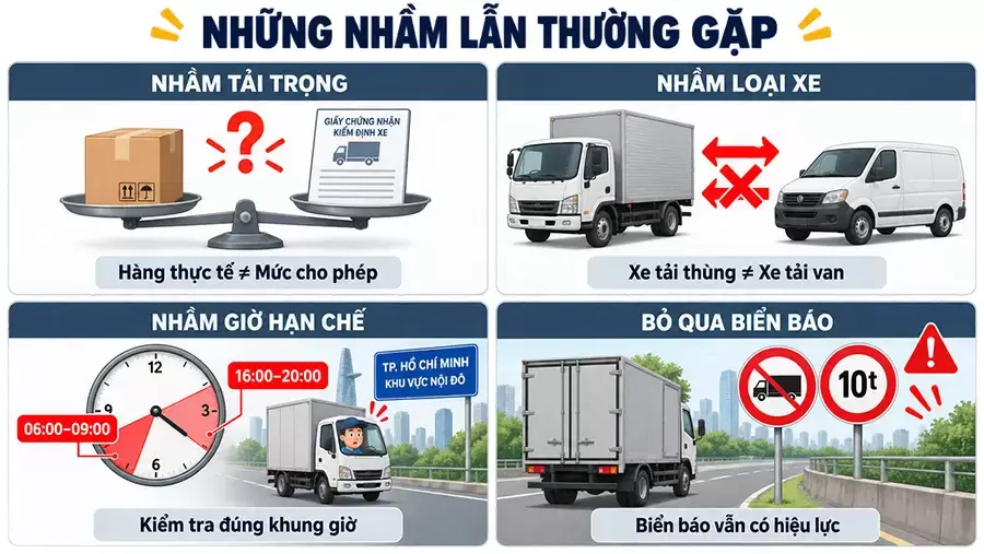 Những nhầm lẫn dễ khiến phương tiện đi sai giờ hoặc sai tuyến
