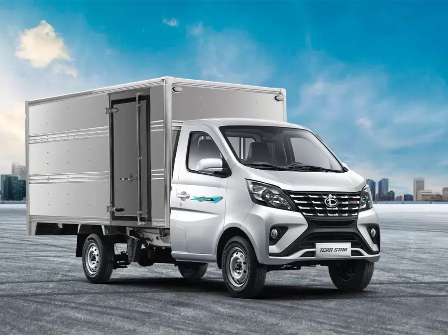 Thiết kế đậm chất thể thao của xe tải 900kg thùng kín Tera Star
