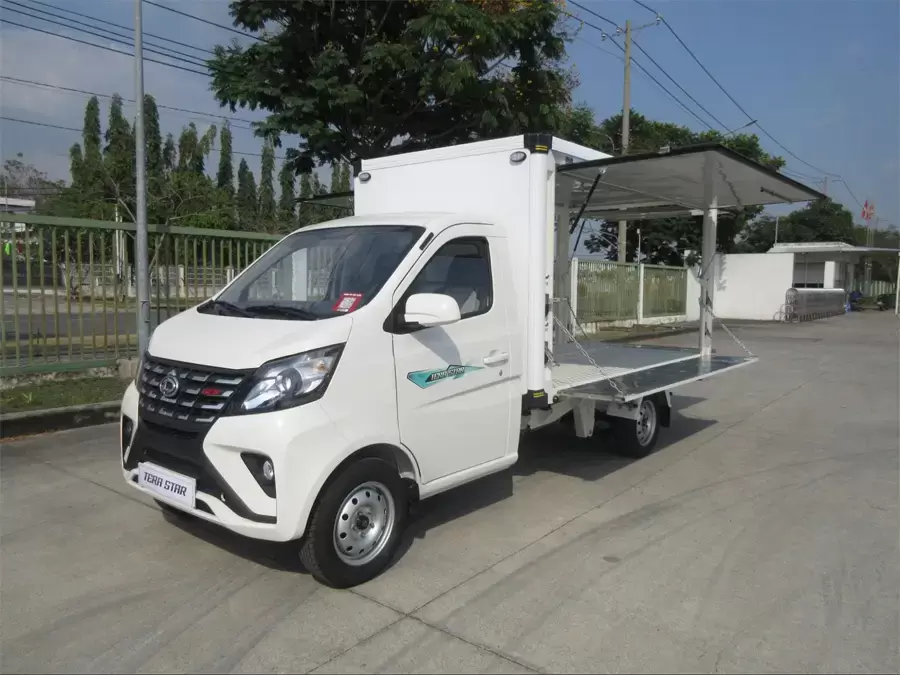 Thiết kế xe tải bán hàng lưu động Tera Star thùng cánh dơi (cánh chim)