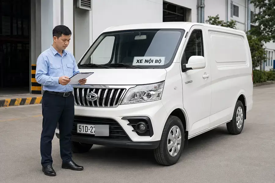 Xe tải biển trắng chở hàng nội bộ cần đủ giấy tờ