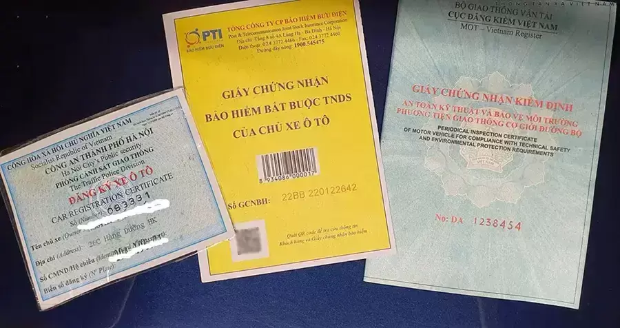 Đăng ký xe, giấy phép lái xe, đăng kiểm và phiếu xuất kho
