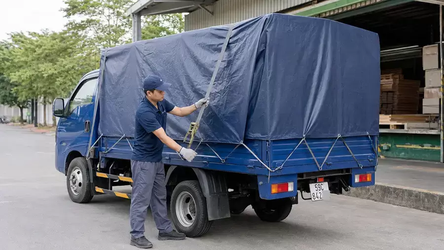 Hàng hóa phải được chằng buộc chắc chắn trước khi lưu thông
