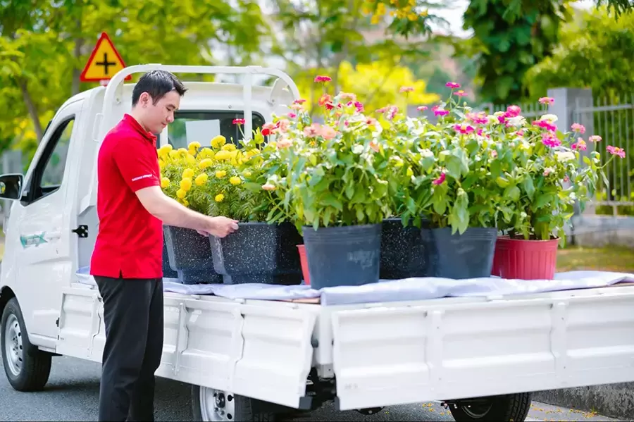 Thùng lửng rất linh hoạt, là lựa chọn phù hợp cho xe tải chở hoa Tết