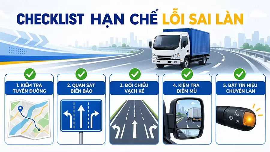 Checklist giúp tài xế xe tải hạn chế lỗi đi sai làn