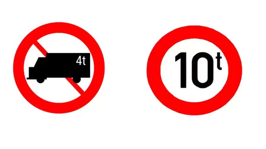 Sự khác nhau giữa biển cấm tải trọng (P.106b) và tổng tải trọng (P.115)