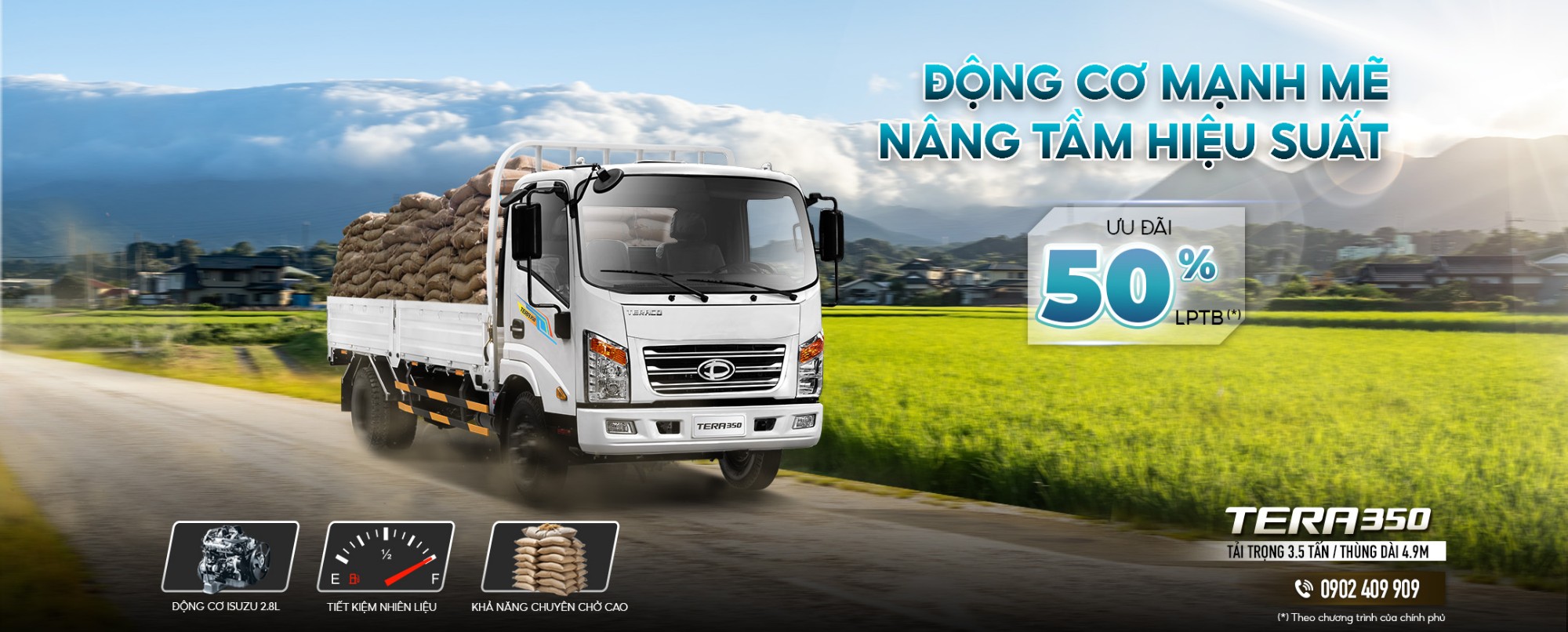 Tera350 thùng dài đa dụng tải trọng tối ưu